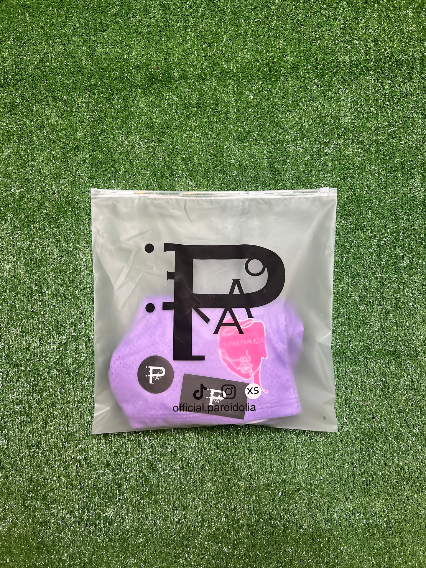 Women's Purple Face Logo Mesh Short